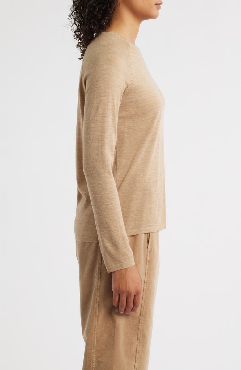 Eileen Fisher Crewneck Wool Sweater, Alternate, color, Biscuit
