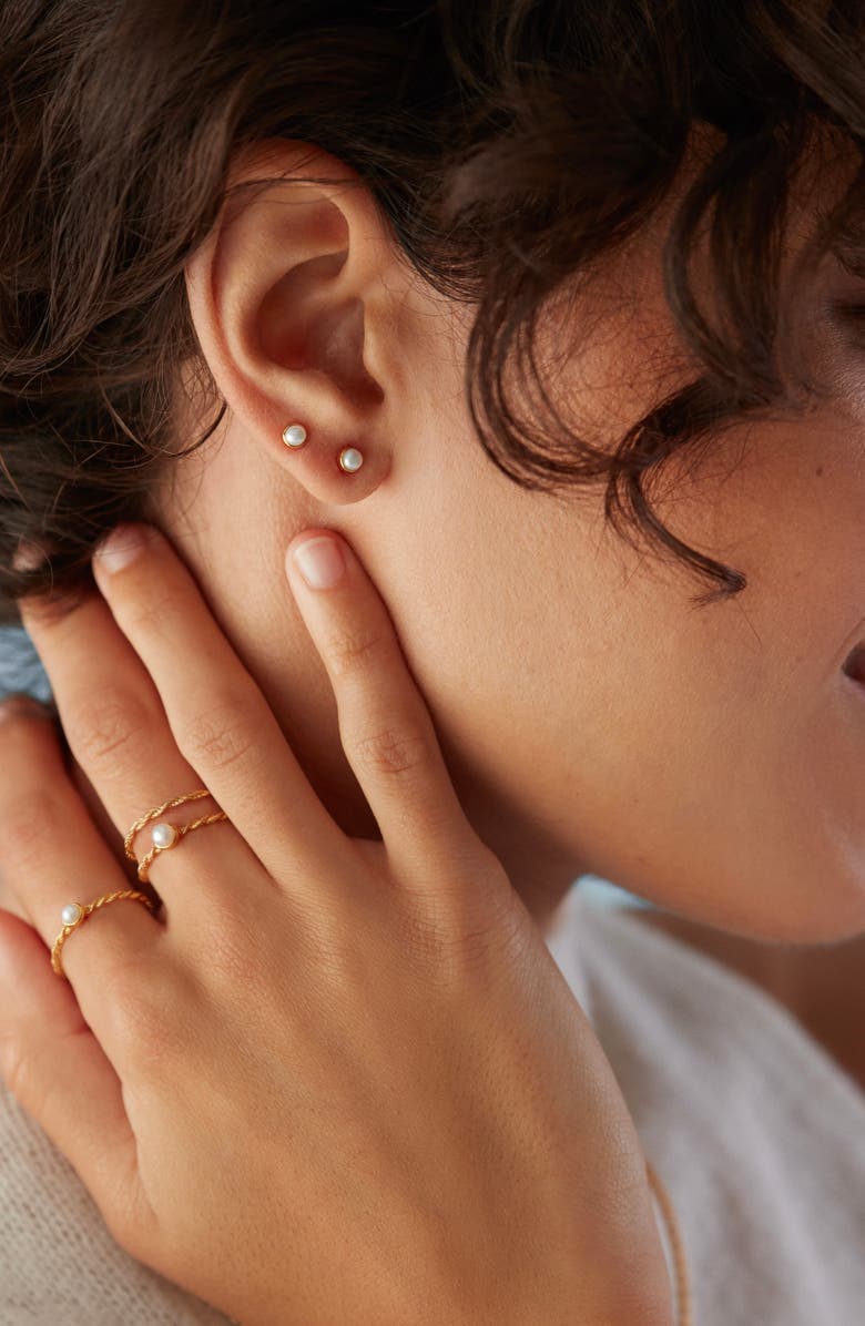 Monica Vinader Textured Slim Ring, Alternate, color, Yellow Gold