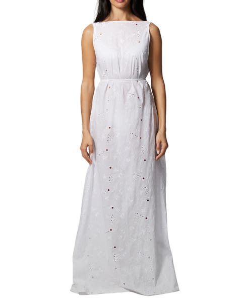Simone Cotton Eyelet Long Dress