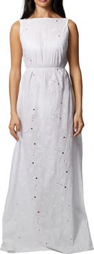 Kiki de Montparnasse Simone Cotton Eyelet Long Dress