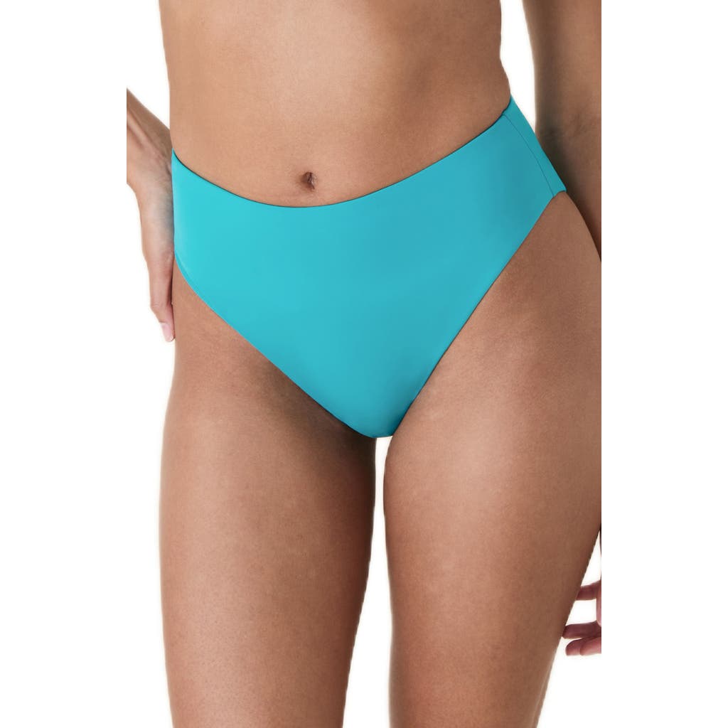 Andie The '90s High Waist Bikini Bottoms In Blue