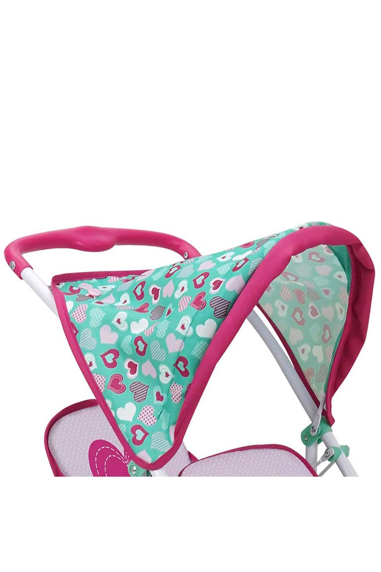 Tandem Twin Doll Heart Stroller, Alternate, color, Multicolored