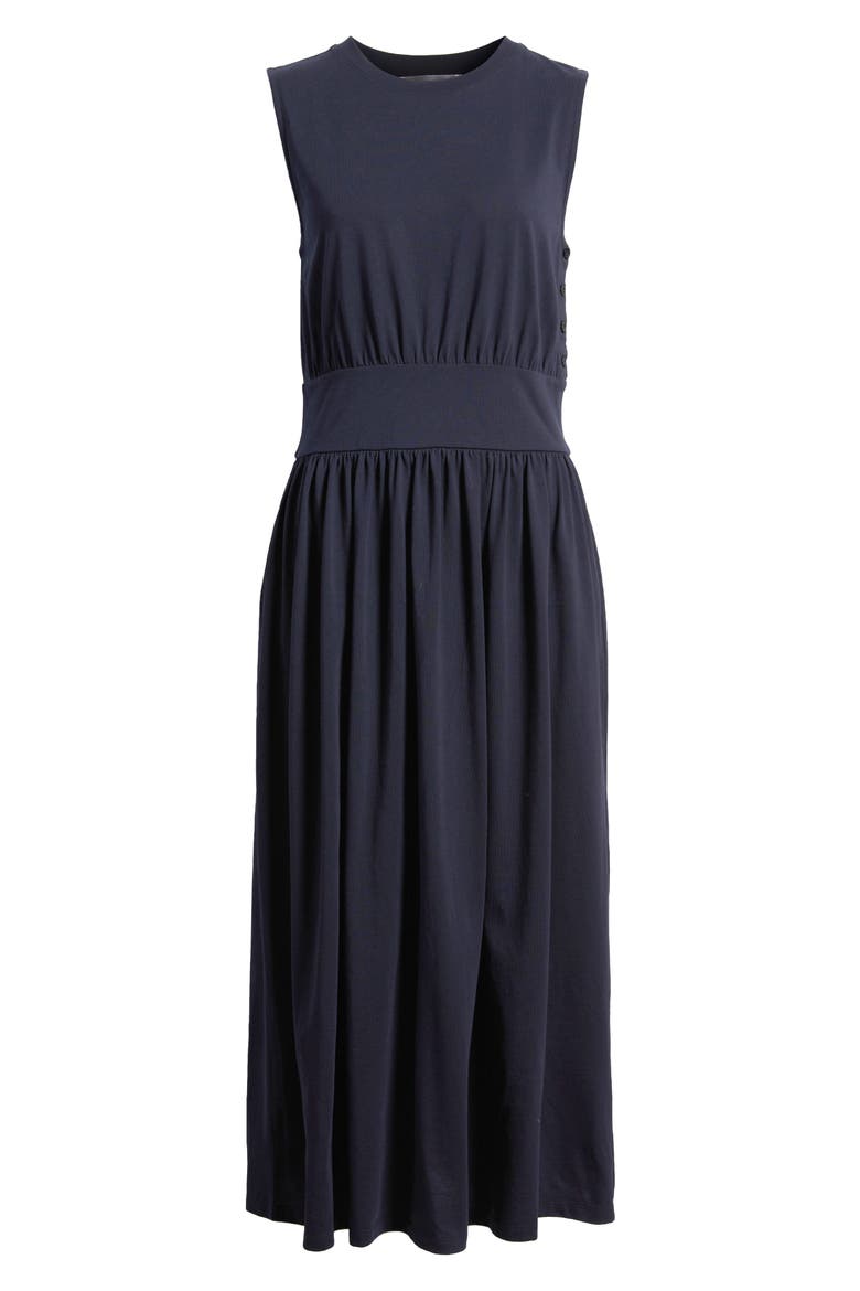 The Banded Organic Cotton Jersey Dress, Alternate, color, NAVY