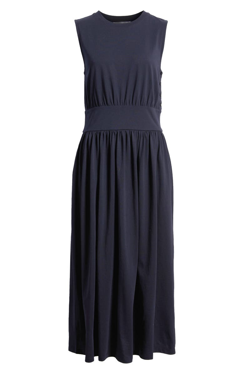 FRAME The Banded Organic Cotton Jersey Dress, Alternate, color, Navy