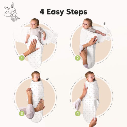 KEABABIES KEABABIES 3-PACK SOOTHE SWADDLE WRAPS WITH KNOT HATS