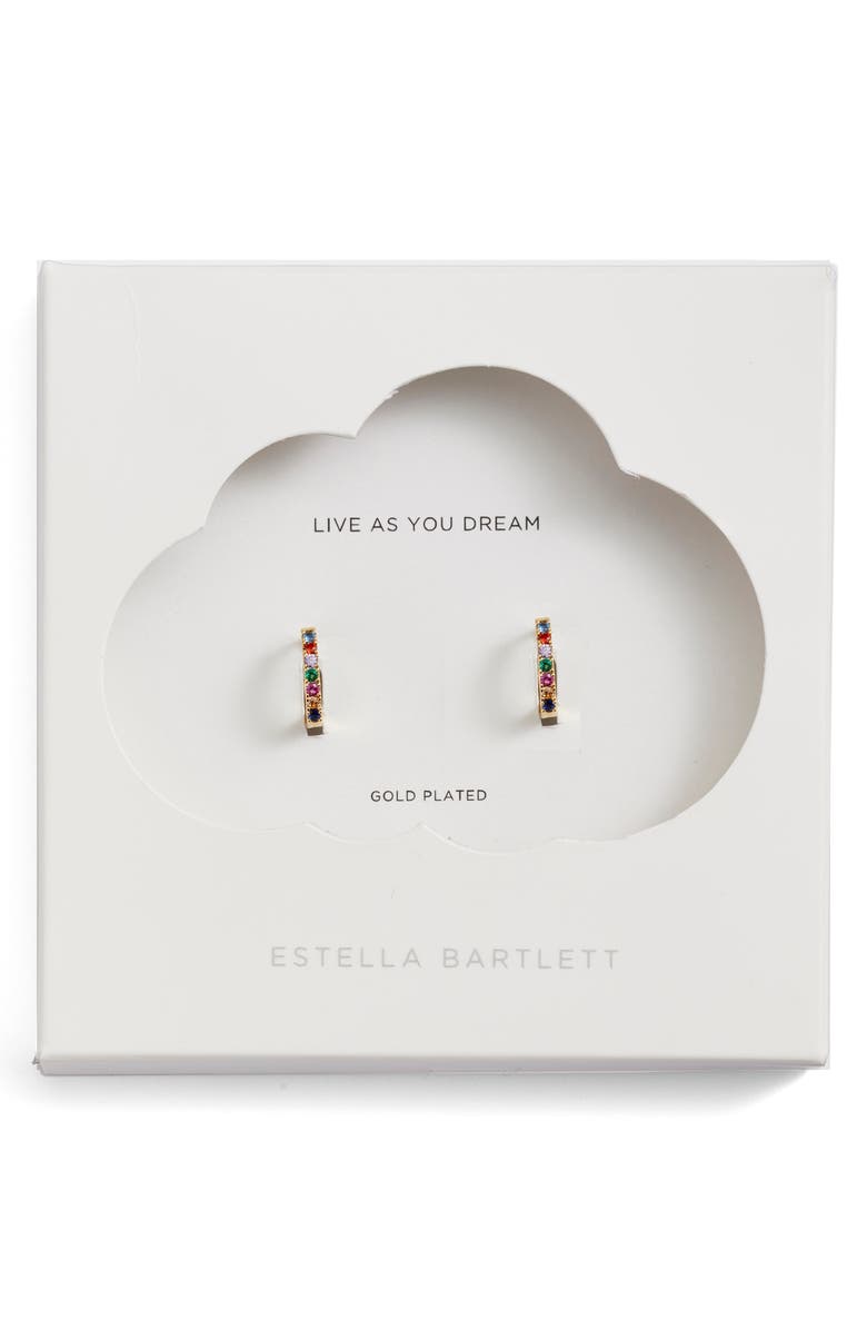 Estella Bartlett Multicolor Crystal Pavé Huggie Hoop Earrings, Alternate, color, Gold