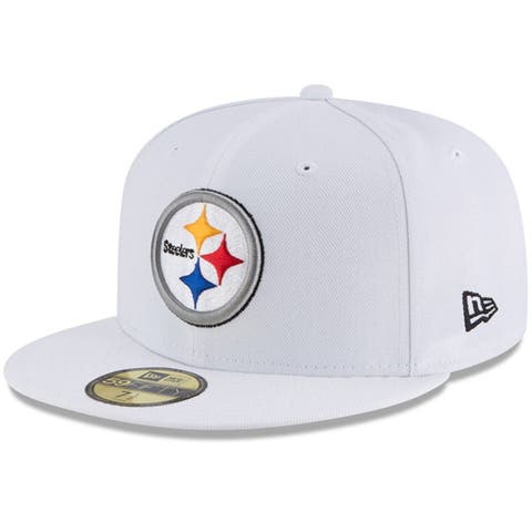 Men's New Era White Pittsburgh Steelers Omaha 59FIFTY Fitted Hat