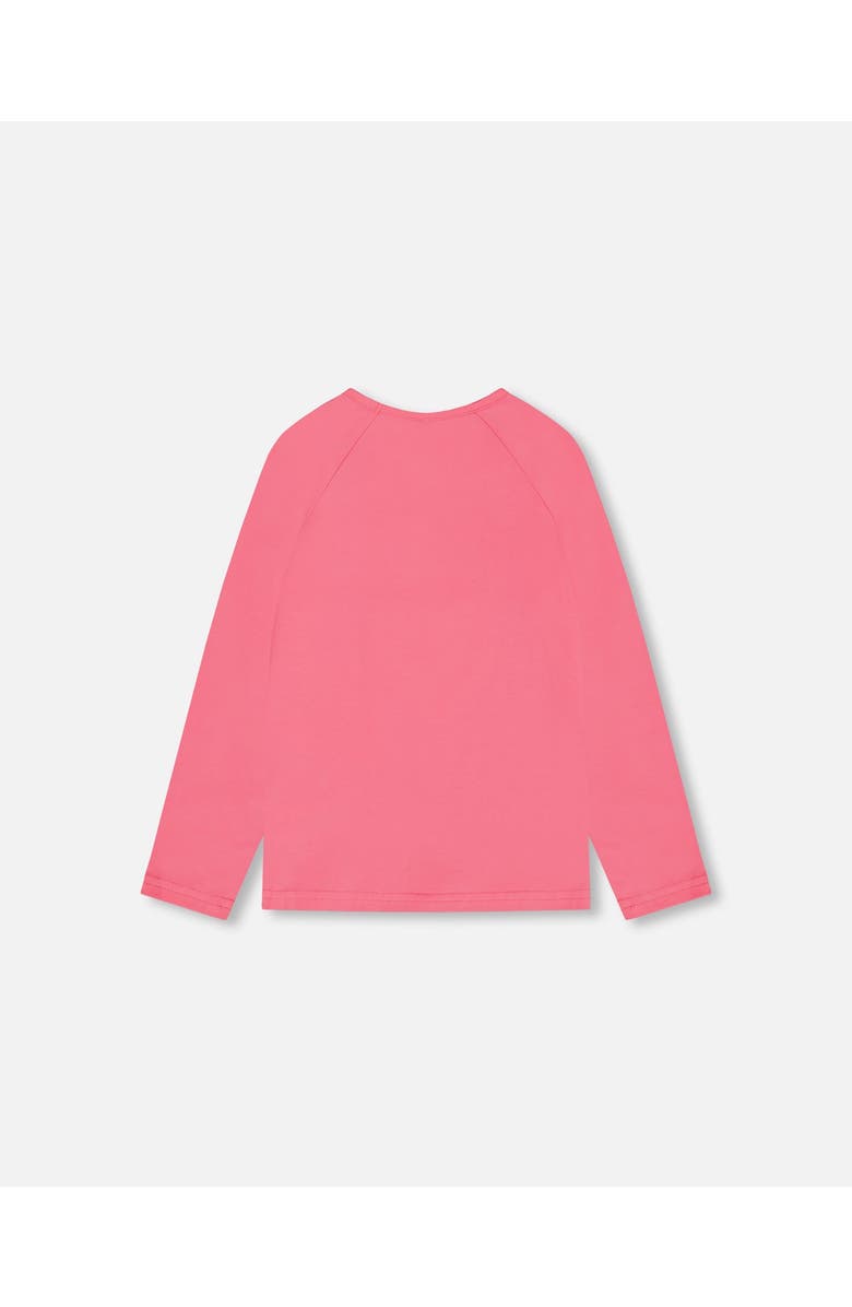 Deux par Deux Girl's Raglan Sleeve T-Shirt With Print Candy Pink, Alternate, color, 