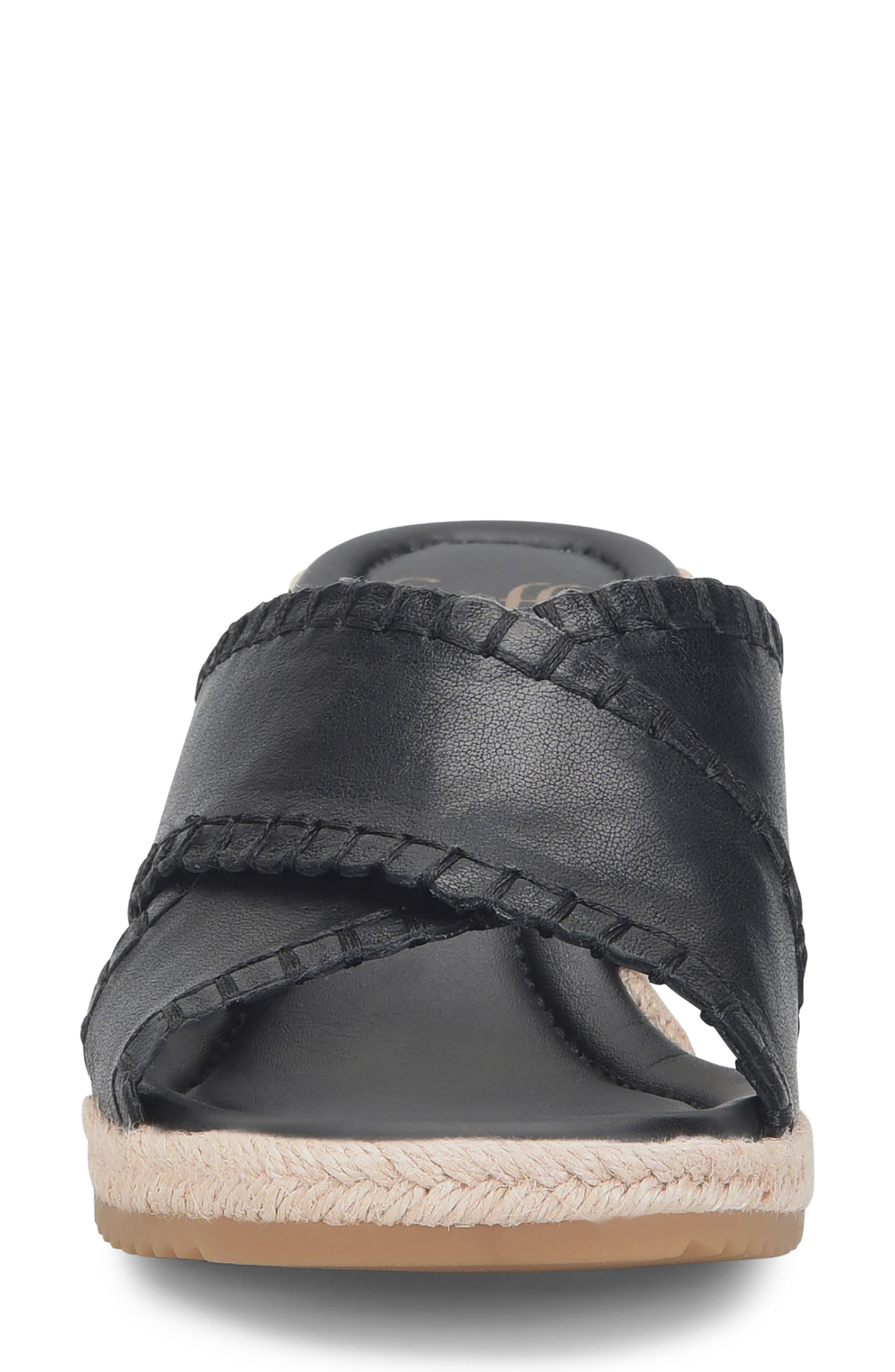 Söfft Indie Espadrille Platform Wedge Slide Sandal, Alternate, color, Black