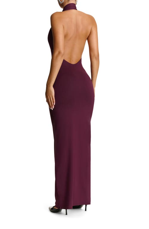 Naked Wardrobe Butter Plunge Halter Maxi Dress