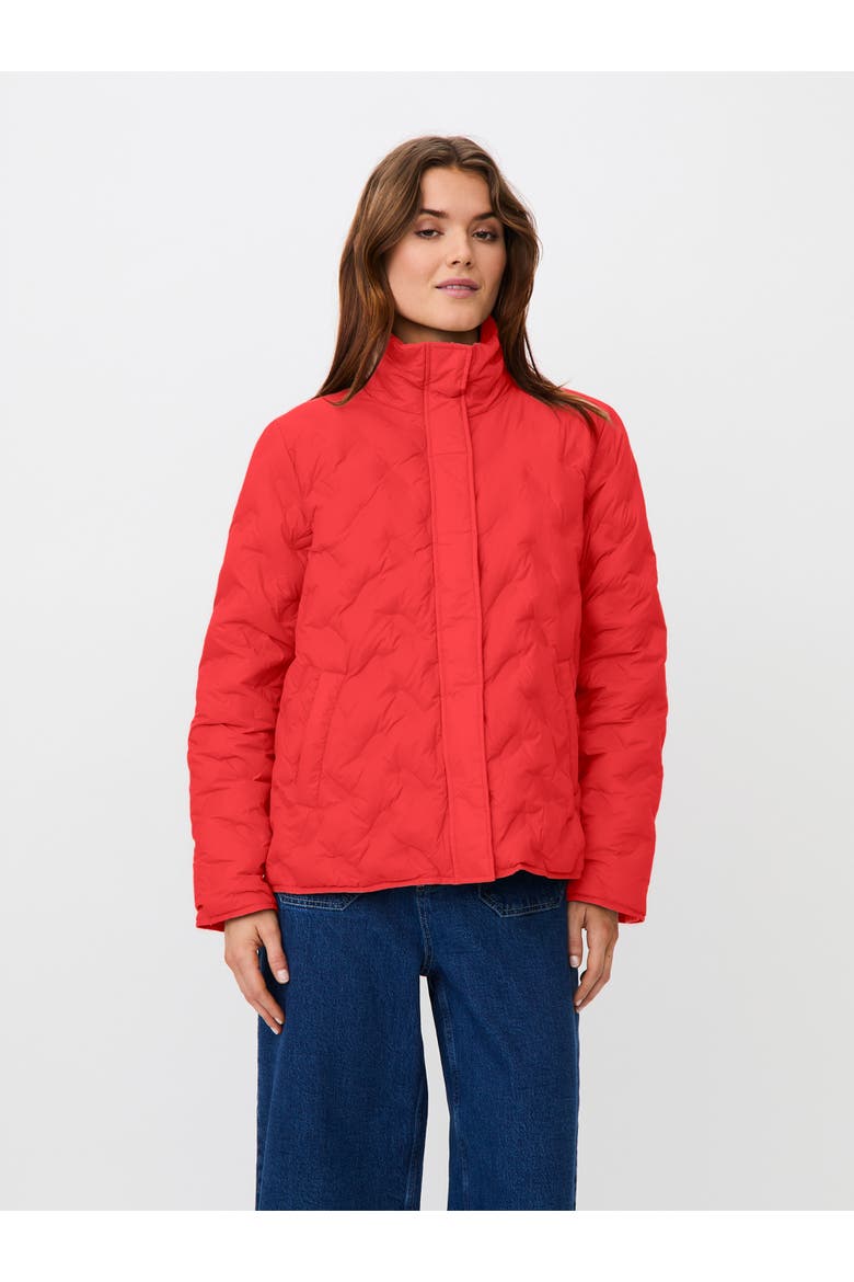 Quilted Puffer Coat, Main, color, Poinsettia