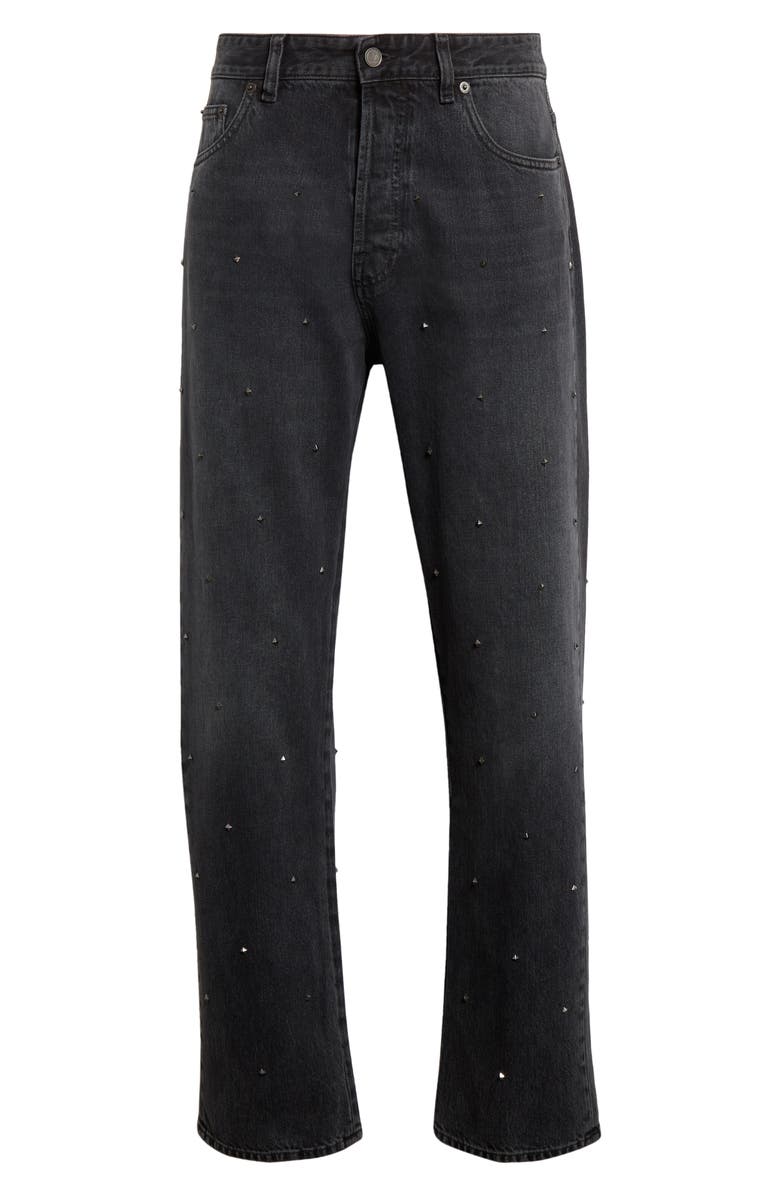 Valentino Garavani Rockstud Nonstretch Denim Jeans, Alternate, color, 