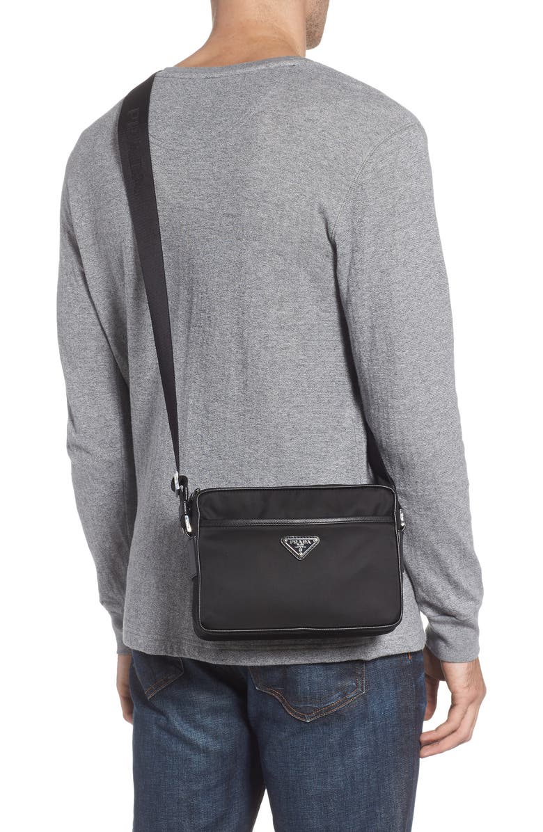 Prada Small Nylon Messenger Bag, Alternate, color,