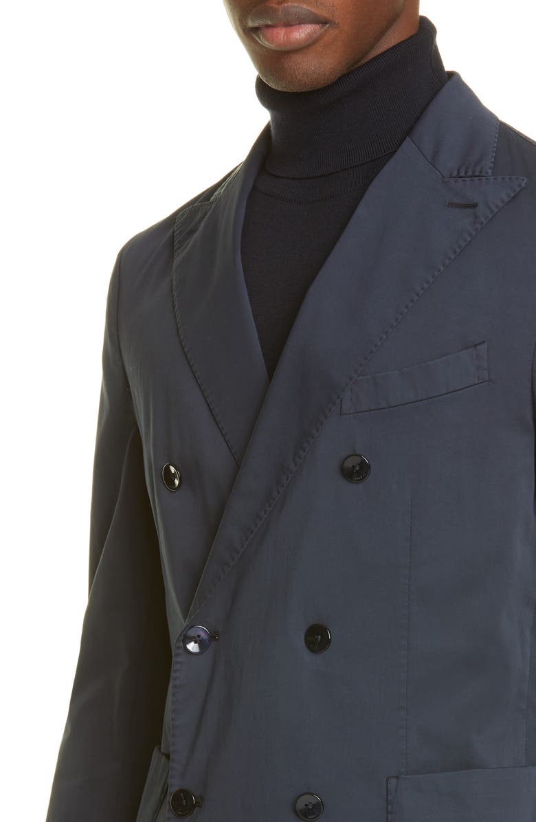 Boglioli Trim Fit Double Breasted Solid Stretch Cotton Sport Coat, Alternate, color, 