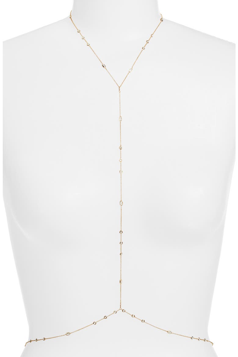 Rain Drop Station Body Chain, Main, color, GOLD