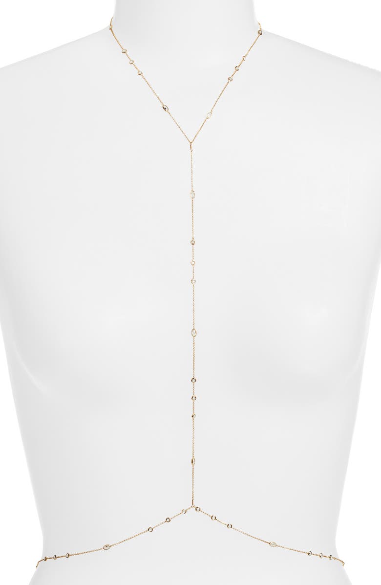 VIDAKUSH Rain Drop Station Body Chain, Main, color, Gold