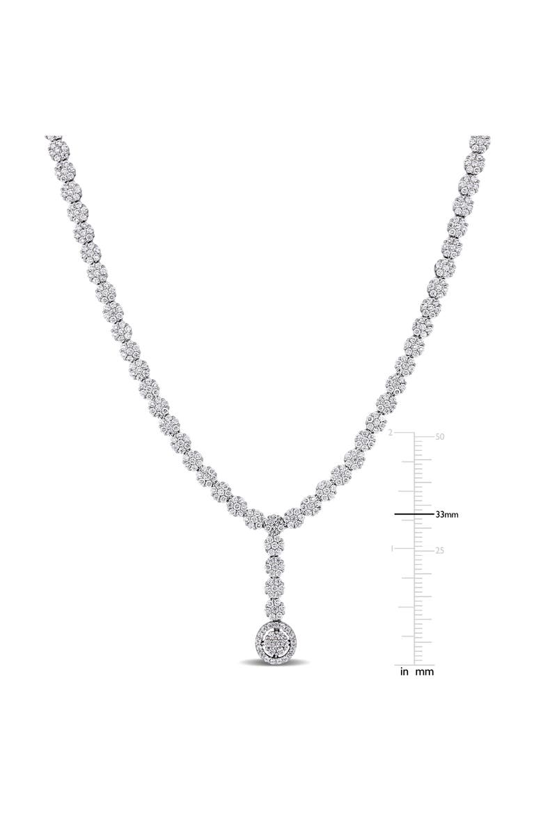 Cubic Zirconia Lariat Tennis Necklace, Alternate, color, Sterling Silver