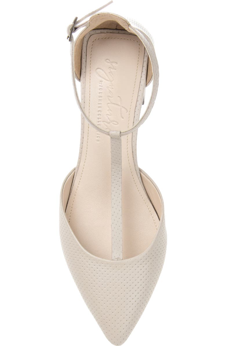 Journee Collection Cameela T-Strap Pointed Toe Pump, Alternate, color, Bone Leather