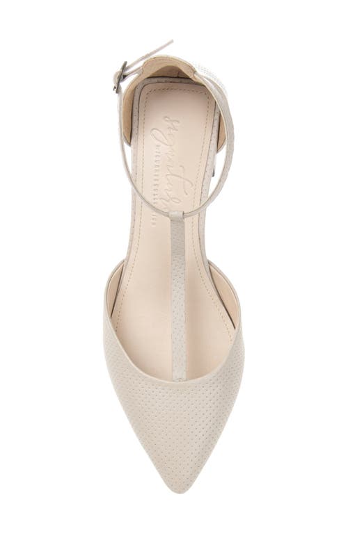 Journee Collection Cameela T-strap Pointed Toe Pump In Bone Leather