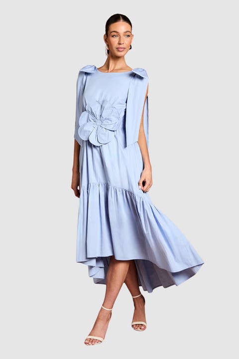 Floral Corsage Fit Flare Dress
