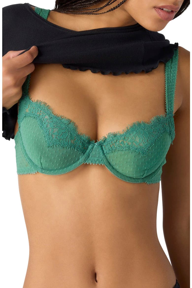 Fiona Underwire Lace Demi Bra, Main, color, FROSTY SPRUCE