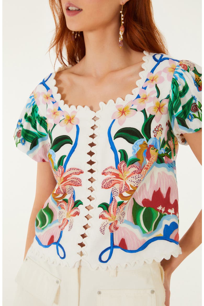 Garden of Life Floral Print Blouse, Alternate, color, OFF-WHITE