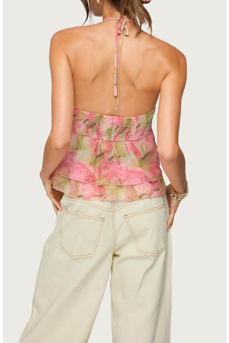 Dragon Lily Tiered Chiffon Halter Top, Alternate, color, MIX