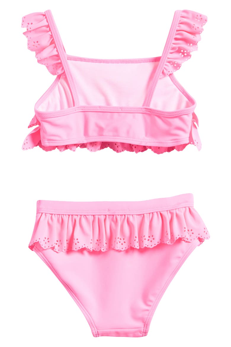 Kids' Ruffle Eyelet Two-Piece Swimsuit, Alternate, color, PINK