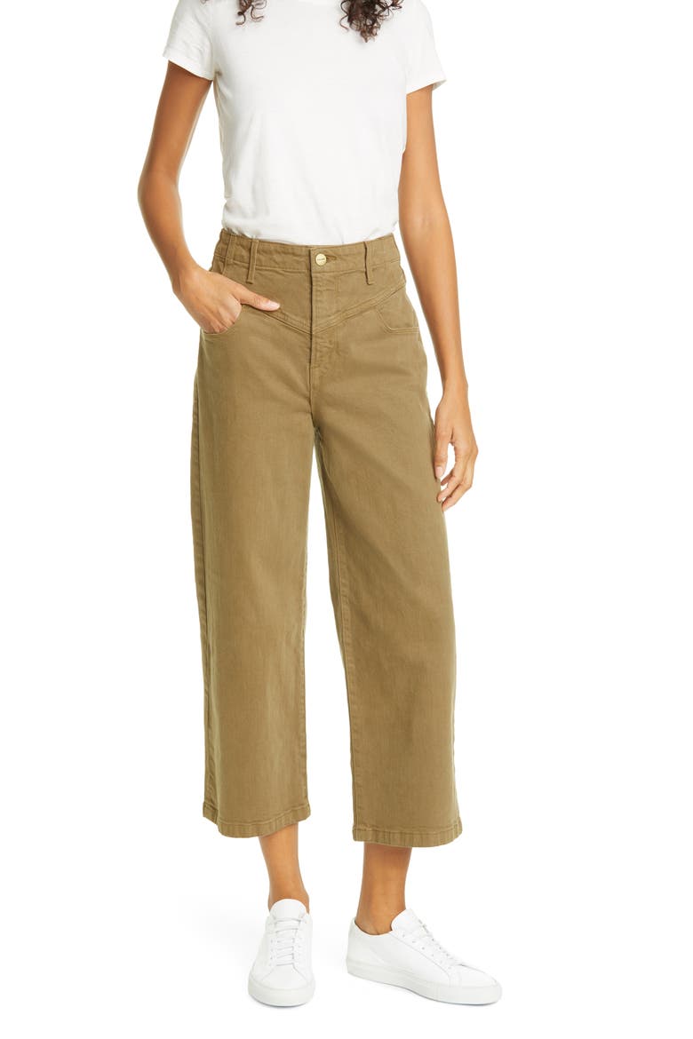 Ali V-Yoke High Waist Crop Wide Leg Jeans, Main, color, WASHED OD