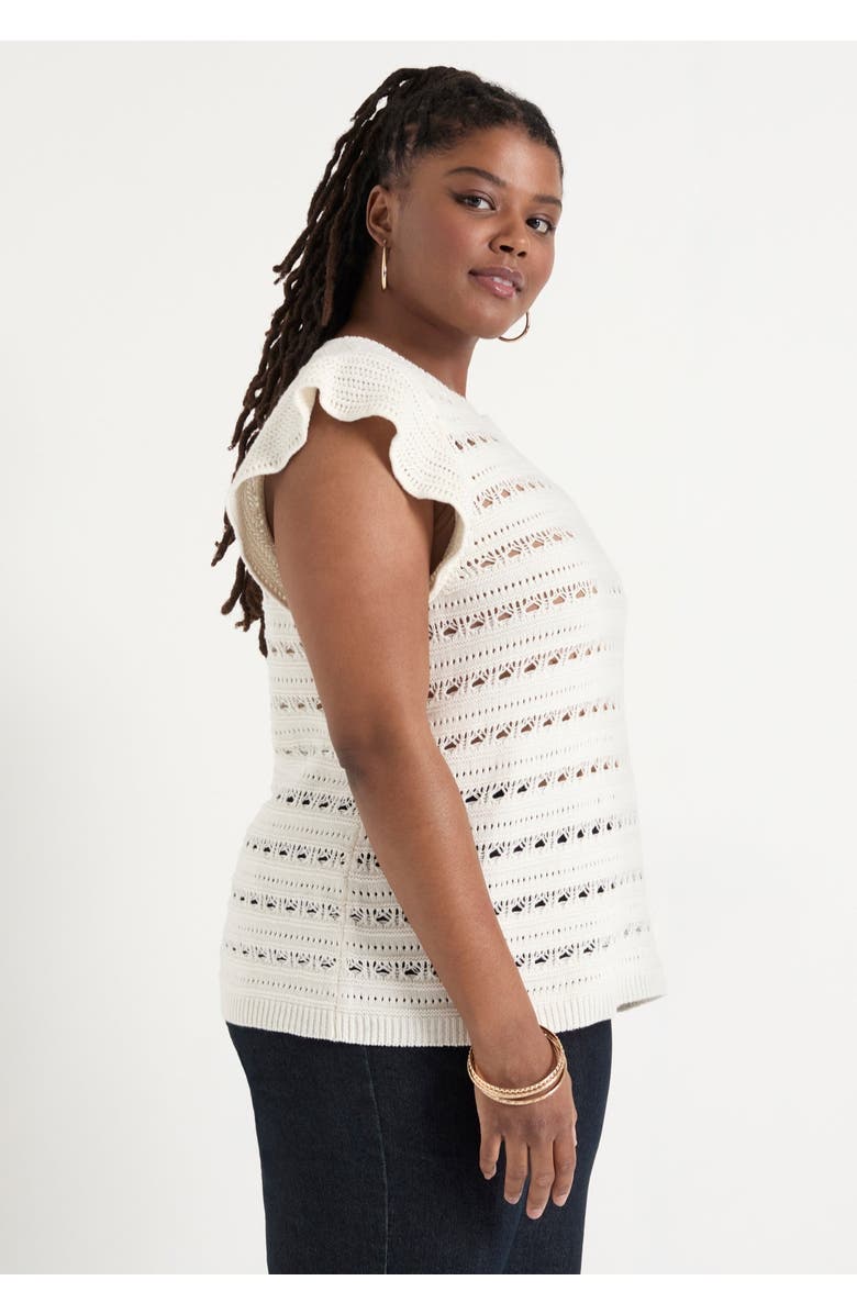 June + Vie Ruffled-Sleeve Top, Alternate, color, Sugar Swizzle