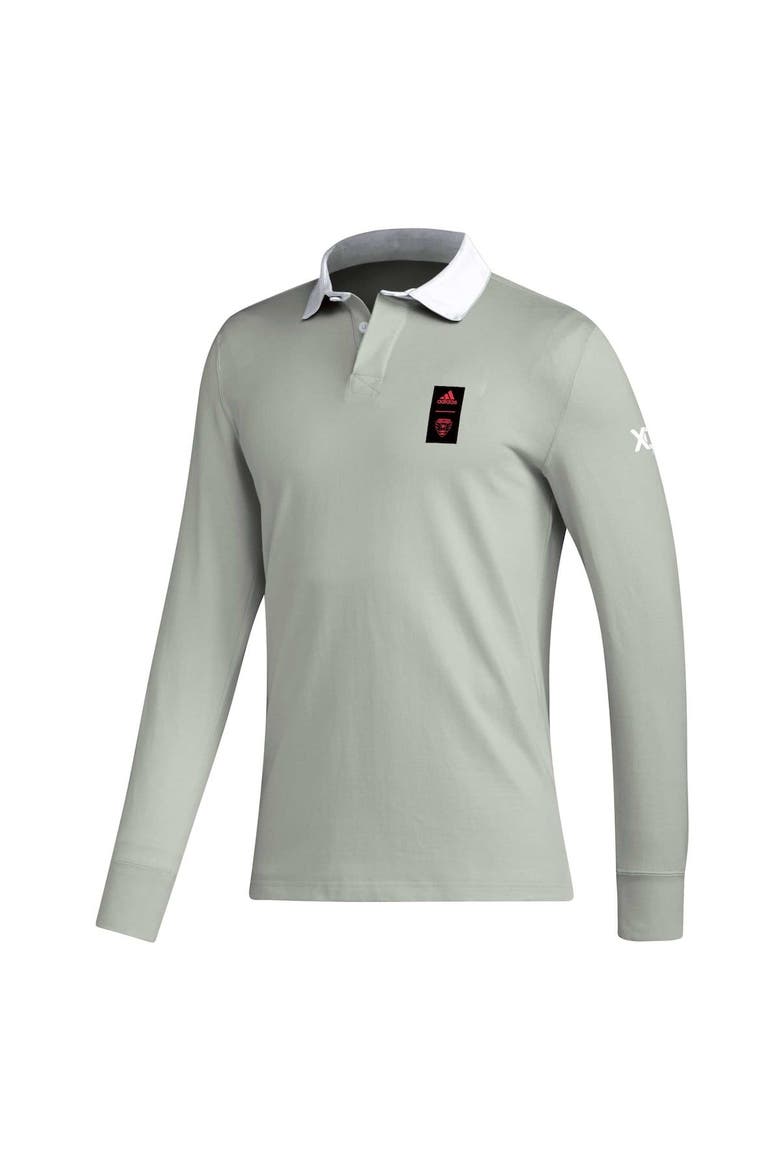 Men's adidas 2023 Player Gray D.C. United Travel Long Sleeve Polo, Alternate, color, Gray