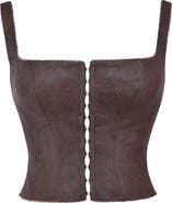 HOUSE OF CB Faux Leather Crop Corset Tank