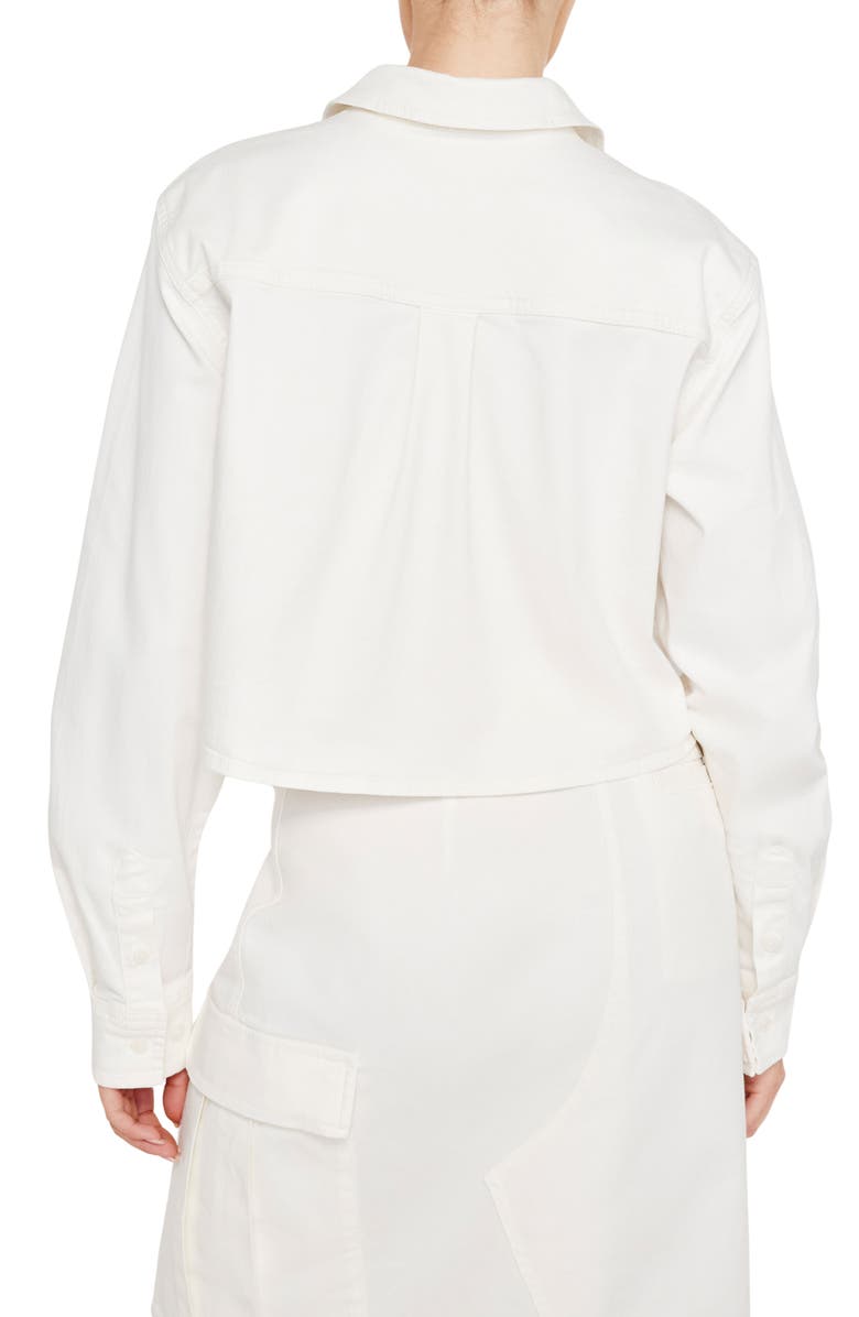 Good American Crop Stretch Cotton Button-Up Shirt, Alternate, color, 