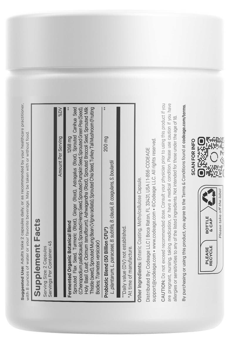 SBO Probiotic 50 Billion CFU +Prebiotics Supplement, Alternate, color, White