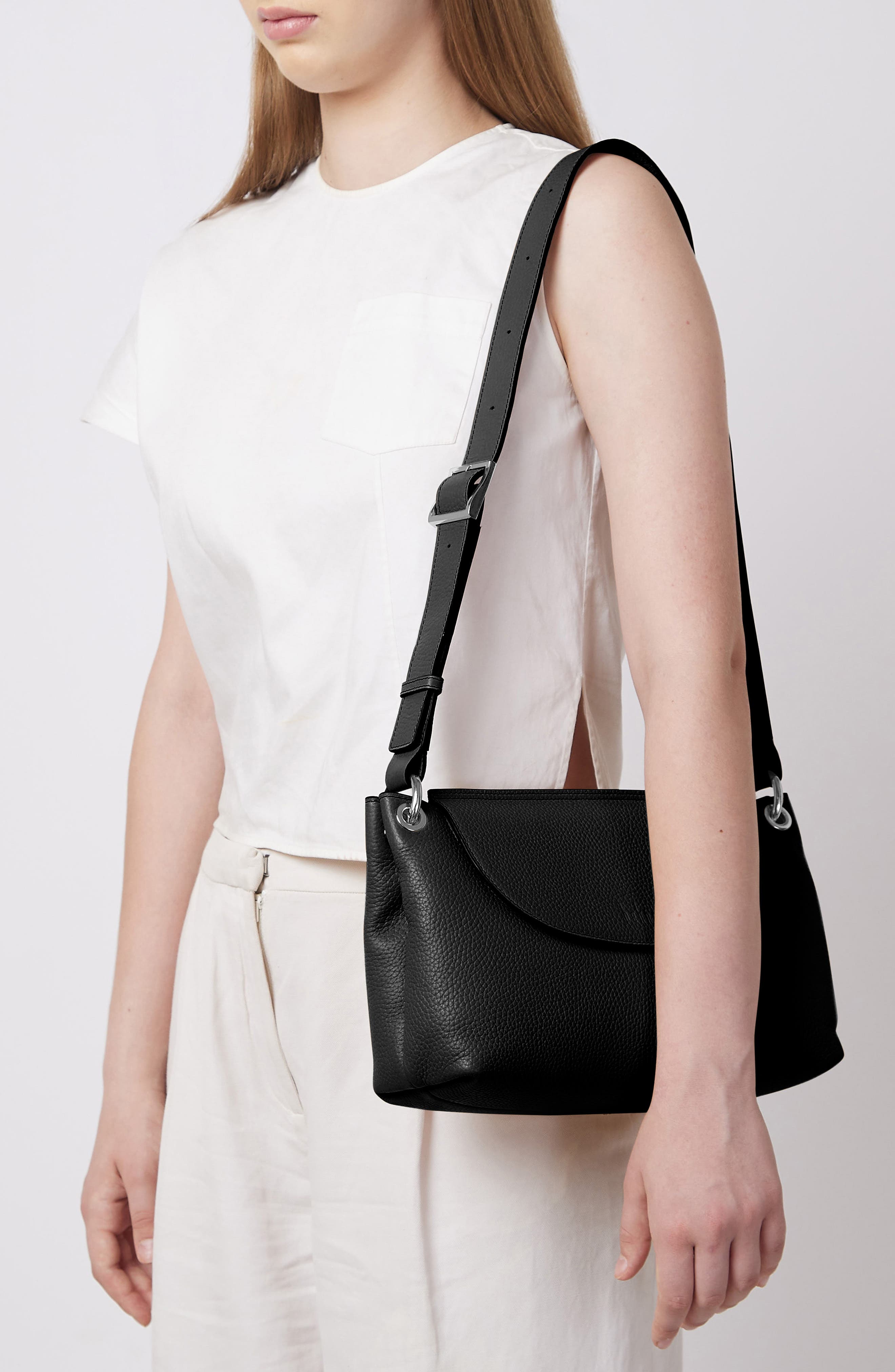 behno Medium Judith Crossbody Satchel, Alternate, color, Black