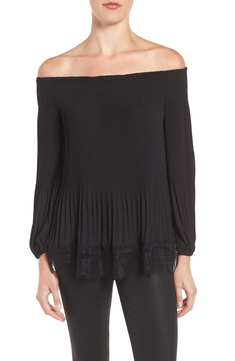Chelsea28 Pleated Off the Shoulder Top, Main, color, 