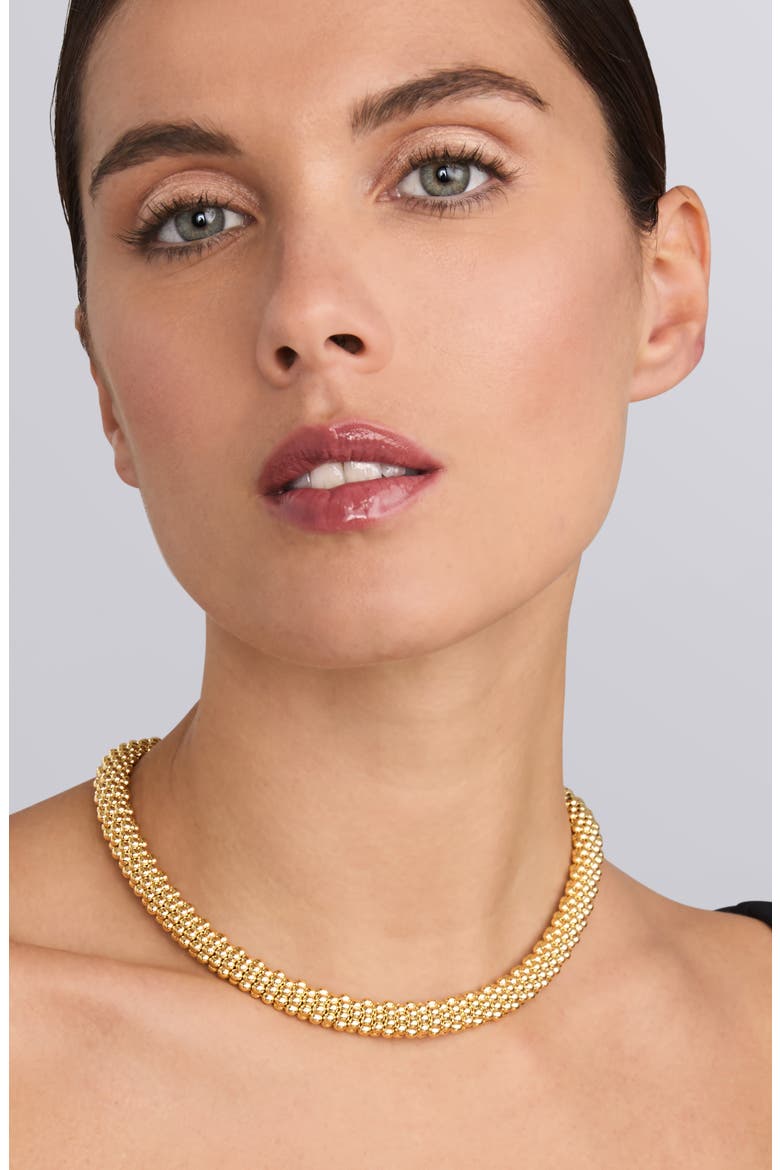 Caviar Gold Rope Necklace, Alternate, color, GOLD