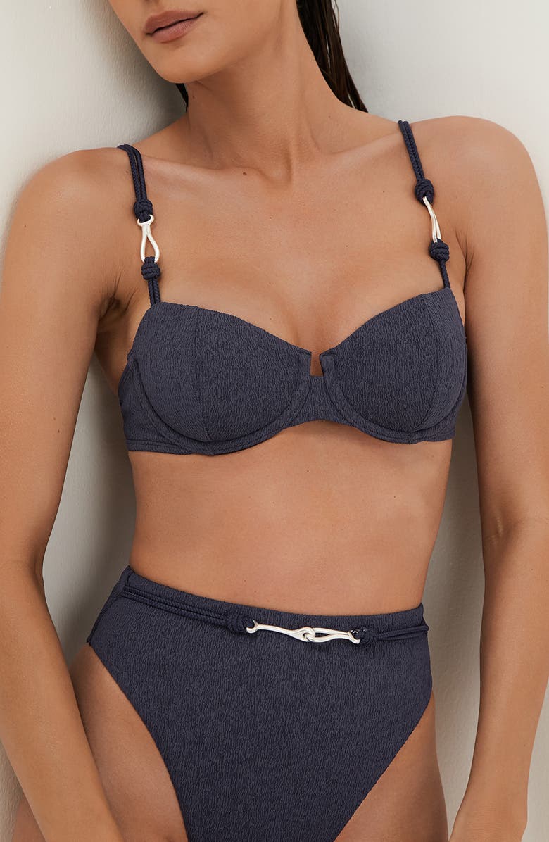 ViX Paula Hermanny Firenze Alba High Waist Bikini Bottoms, Alternate, color, Blue