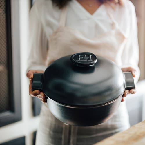 Emile Henry Delight 4.25 Quart Round Dutch Oven, Slate In Slate
