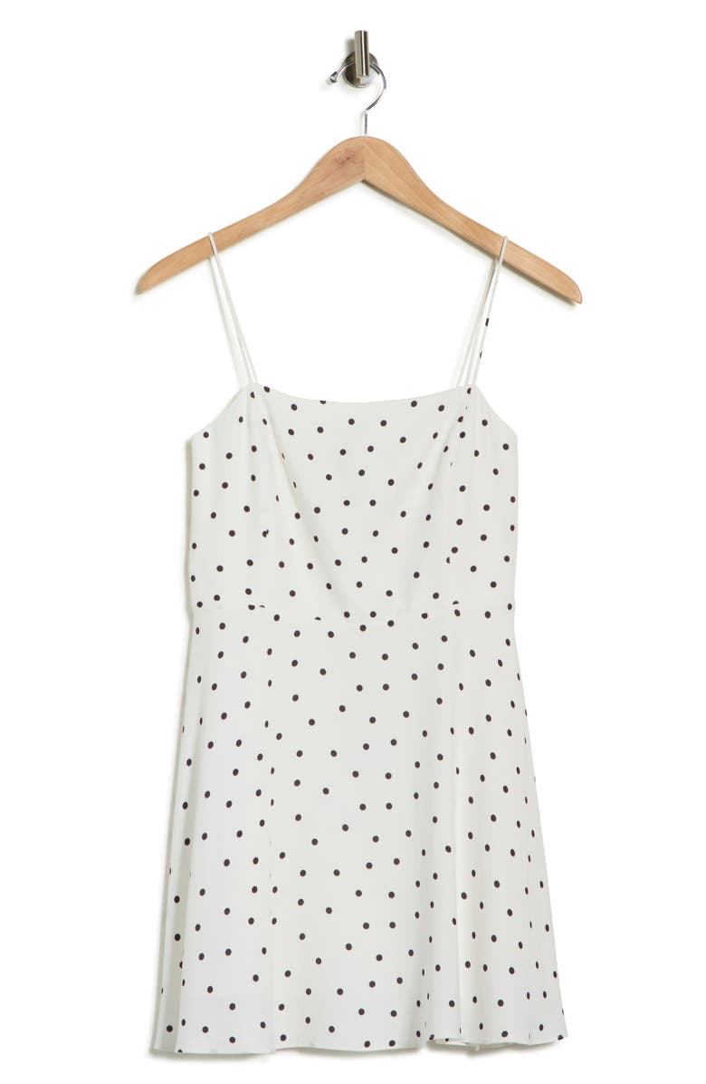 Alice + Olivia Glinda Spaghetti Strap Dress, Main, color, Cutie Polka Dot Antique White