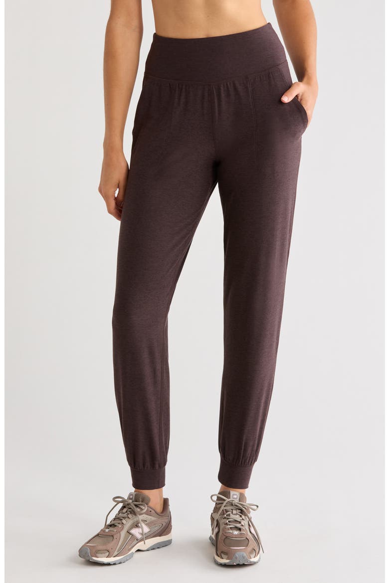 Midweight Spacedye Midi Joggers, Main, color, DARK CHOCOLATE HEATHER