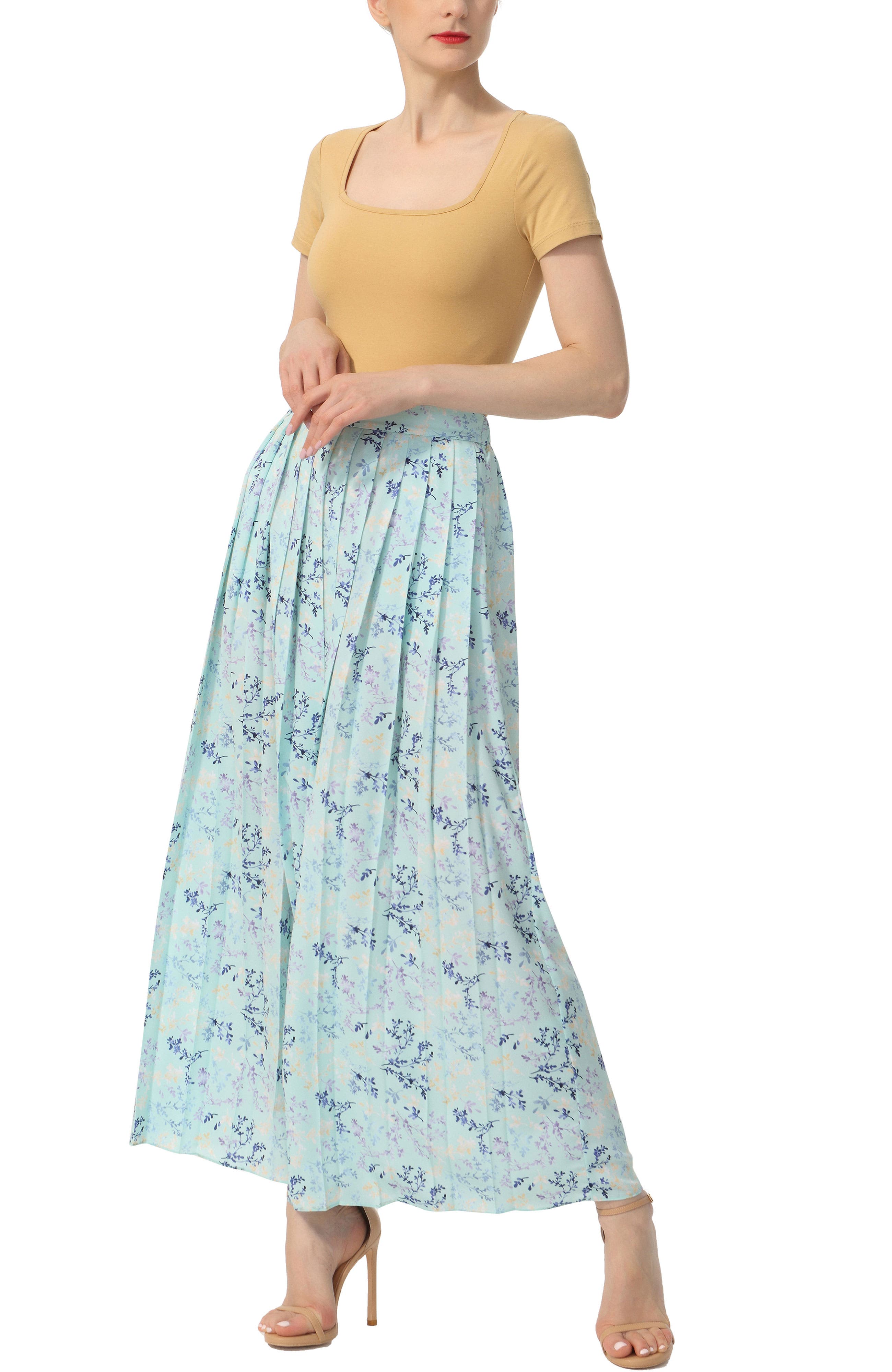 Women's Print Box Pleat Maxi Skirt - image 2