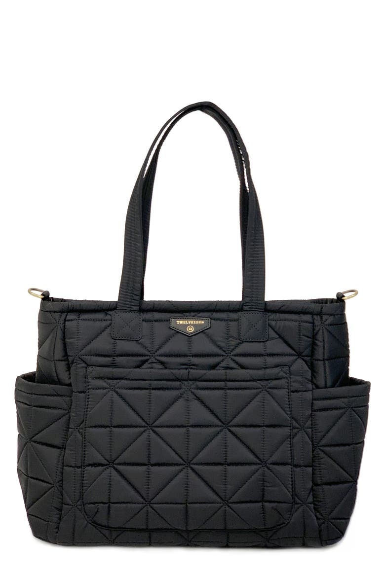 'Love' Water Resistant Nylon Diaper Tote, Alternate, color, BLACK
