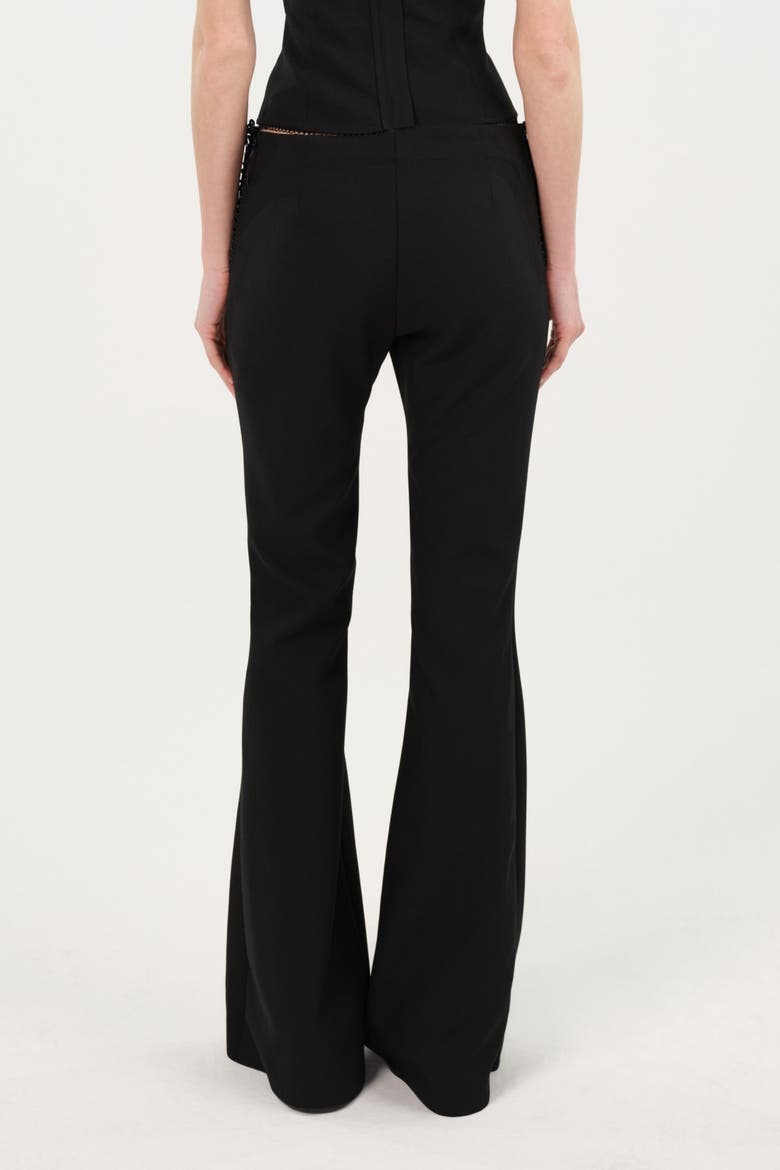 Side Tie Low Rise Slim Fit Trousers, Alternate, color, Black