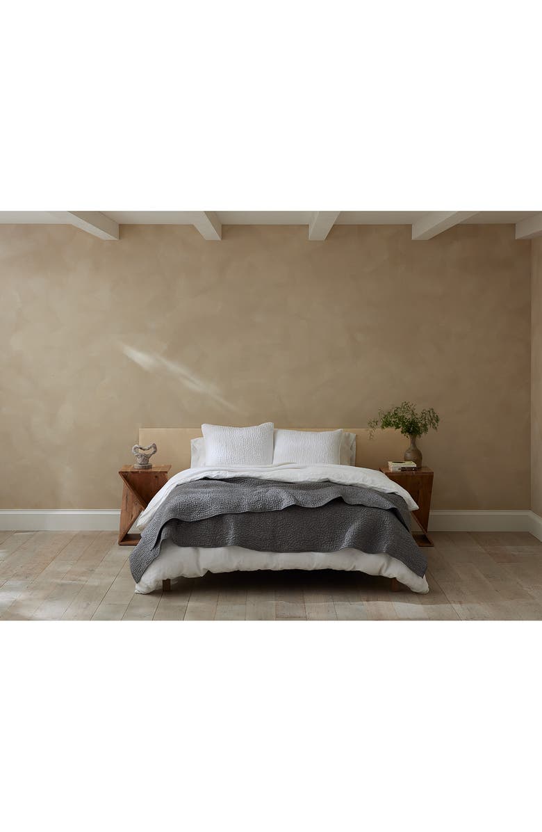 Coyuchi Pebbled Handstitched Organic Cotton Quilt, Alternate, color, Slate