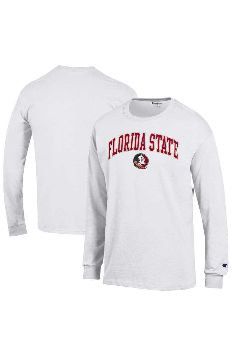 Champion Men's Champion  White Florida State Seminoles Arch Over Logo Long Sleeve T-Shirt, Main, color, 