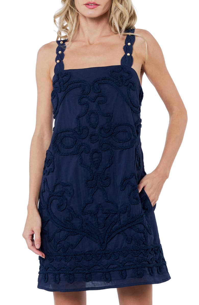 CIEBON Harper Soutache Minidress, Alternate, color, Navy