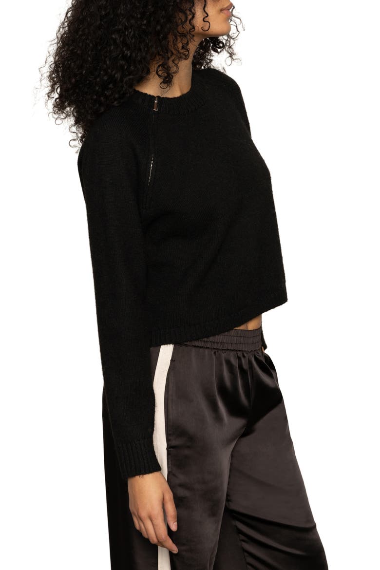 Zip It Sweater, Alternate, color, BLACK