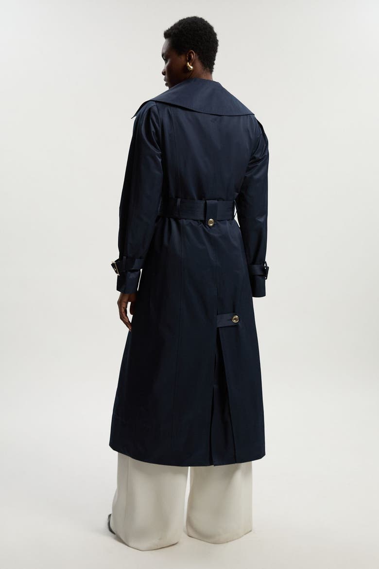 Cotton Sheen Belted Classic Trench Coat, Alternate, color, Navy