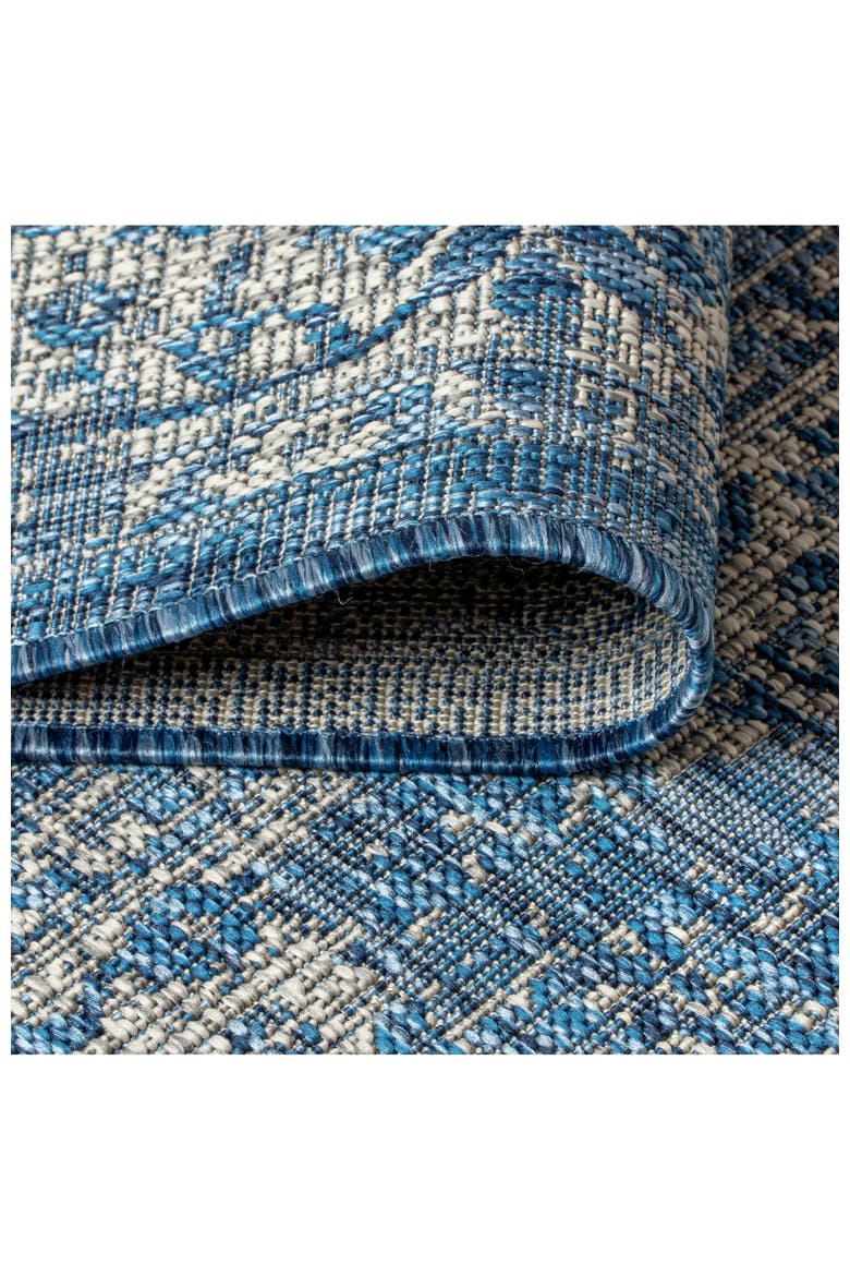 Tela Bohemian Textured Weave Floral Indoor/Outdoor Area Rug, Alternate, color, Navy/Gray